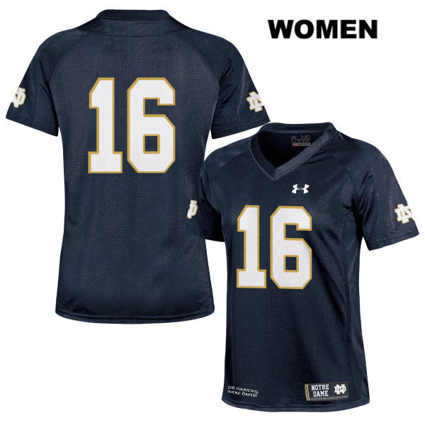 Women's NCAA Notre Dame Fighting Irish #16 Cameron Ekanayake Stitched College Under Armour Authentic Navy No Name Football Jersey JJ10I03LQ